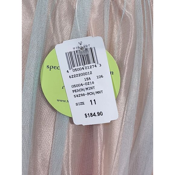 Vintage Blondie Nites Dress Peach Mint Ombre Beaded Prom Semi Formal Sz 11 - Picture 5 of 11